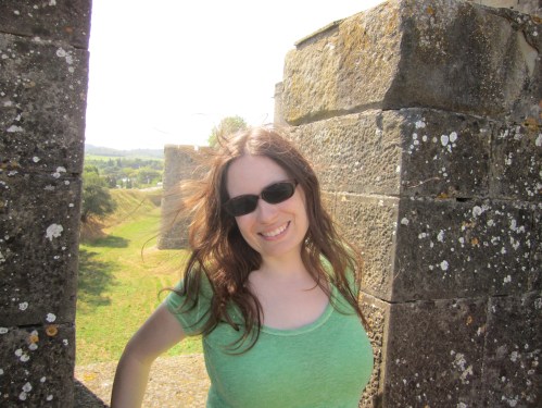 A relaxed Amy in Carcassonne.