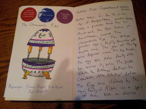 I have a weakness for Faberge eggs, so imagine my delight at this drawing by Nick Duguid.