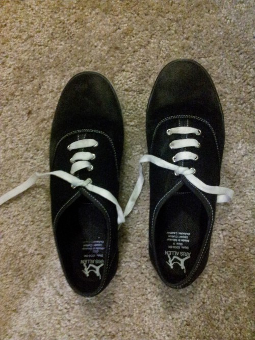 Canvas dance sneakers (shown) and character shoes, to be precise.