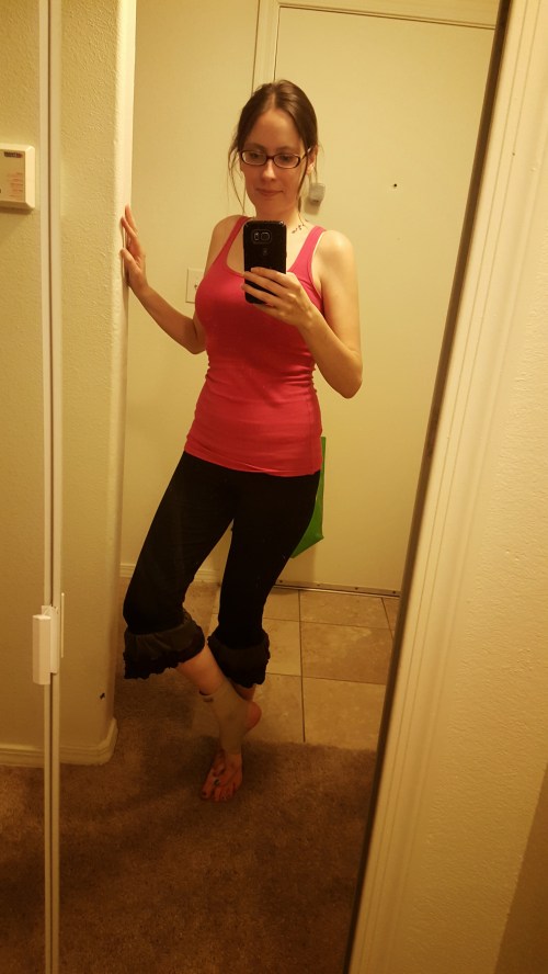 Barefoot! (And ready to dance.)